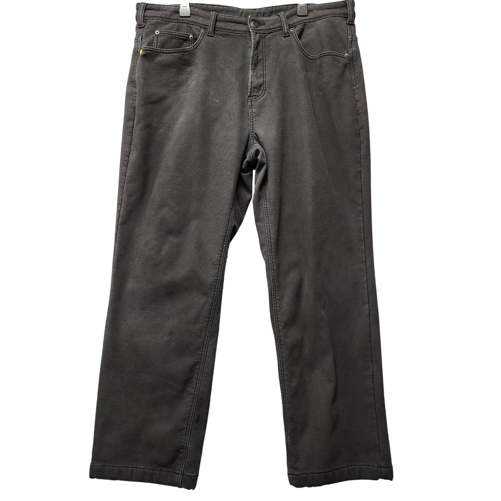 CAT Caterpillar Fleece Lined Work Pants Men 40x30 Black Cotton Stretch Insulated